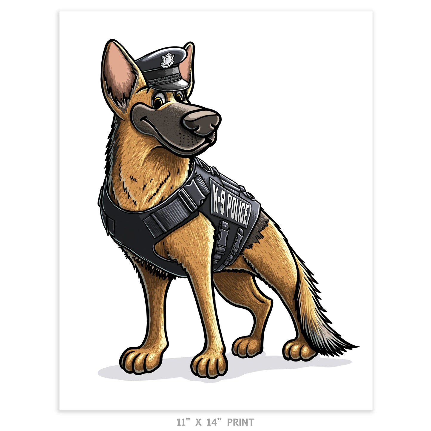"K-9" German Shepherd Limited Edition Print - Nick Fasnacht Illustration & Design
