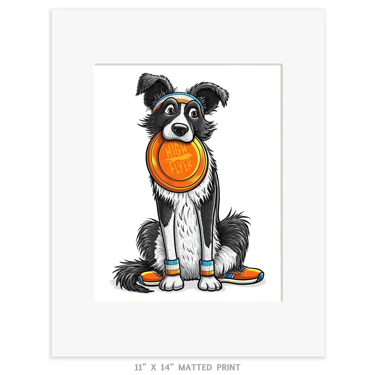"High Flyer" Border Collie Limited Edition Print - Nick Fasnacht Illustration & Design