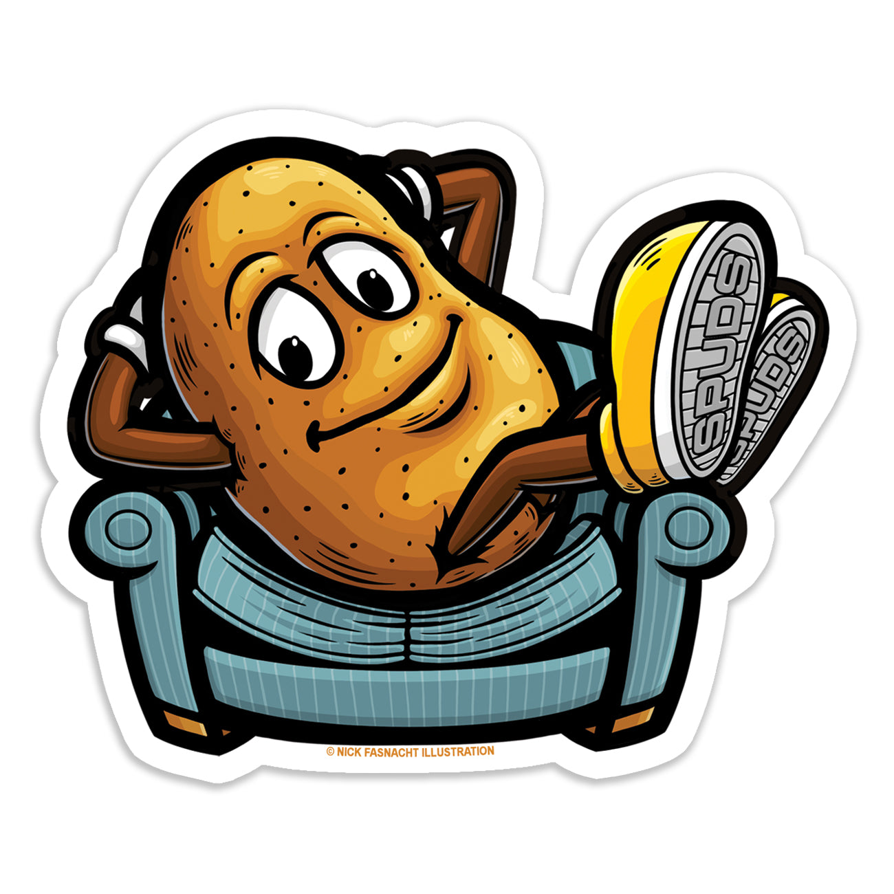 Couch Potato Die Cut Vinyl Sticker