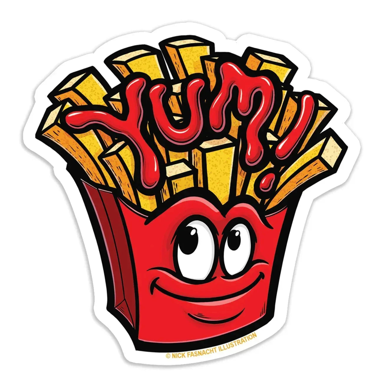 French Fries Die Cut Vinyl Sticker - Nick Fasnacht Illustration & Design
