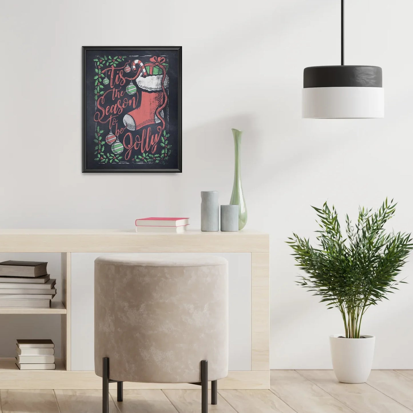 "Tis the Season" Christmas Chalkboard Print - Nick Fasnacht Illustration & Design