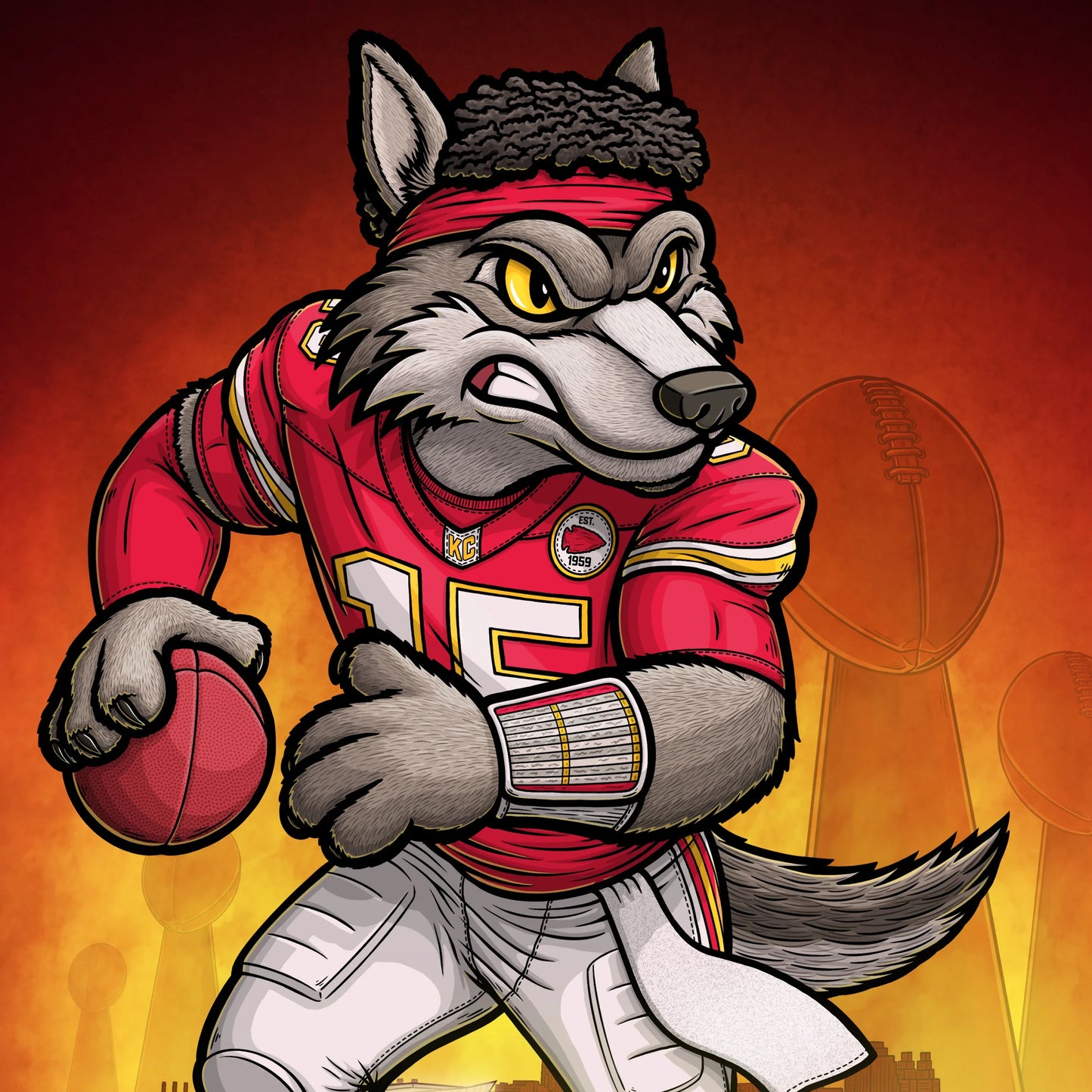 "The Kingdom" Kansas City Football Print - Nick Fasnacht Illustration & Design