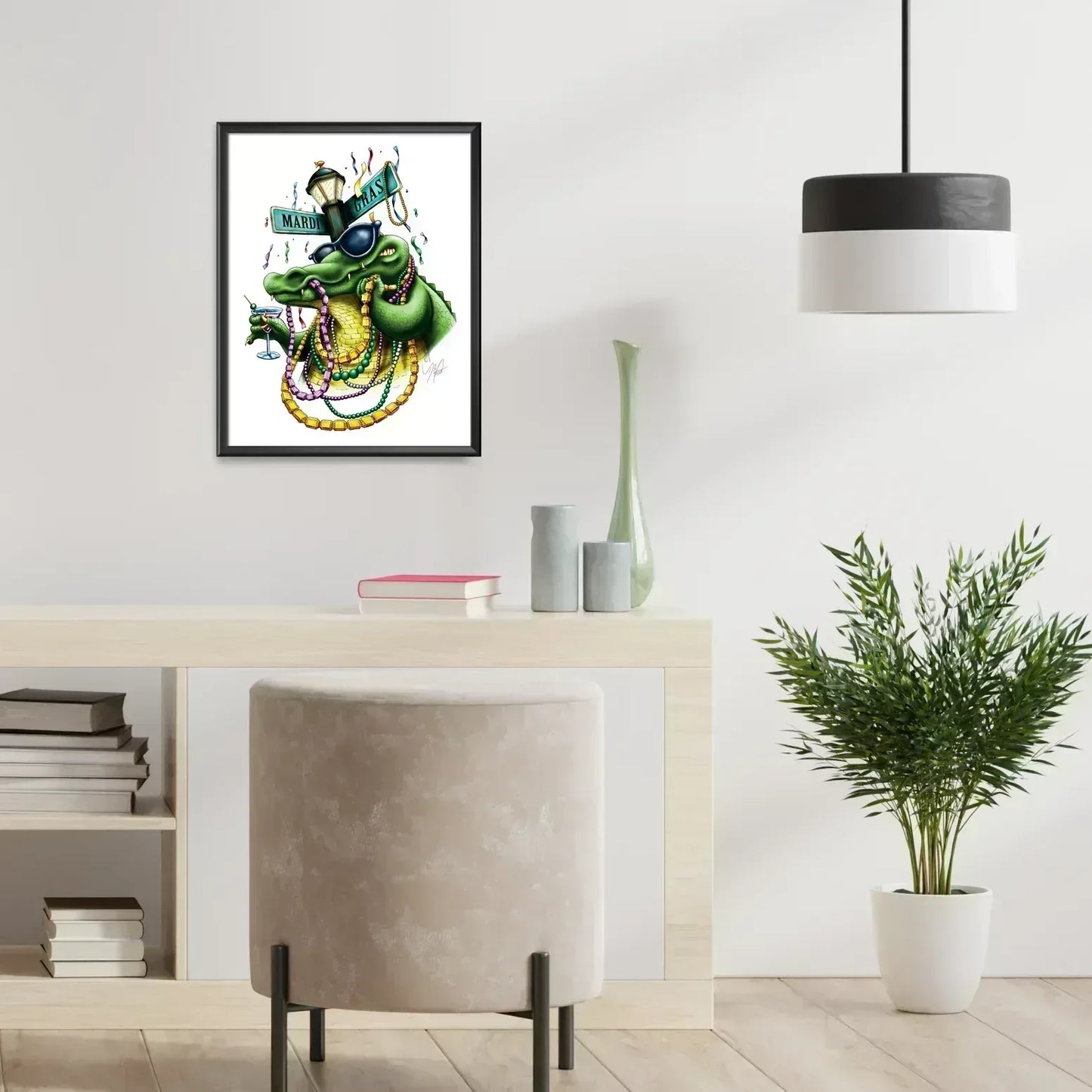 "Mardis Gras Gator" Limited Edition Print - Nick Fasnacht Illustration & Design