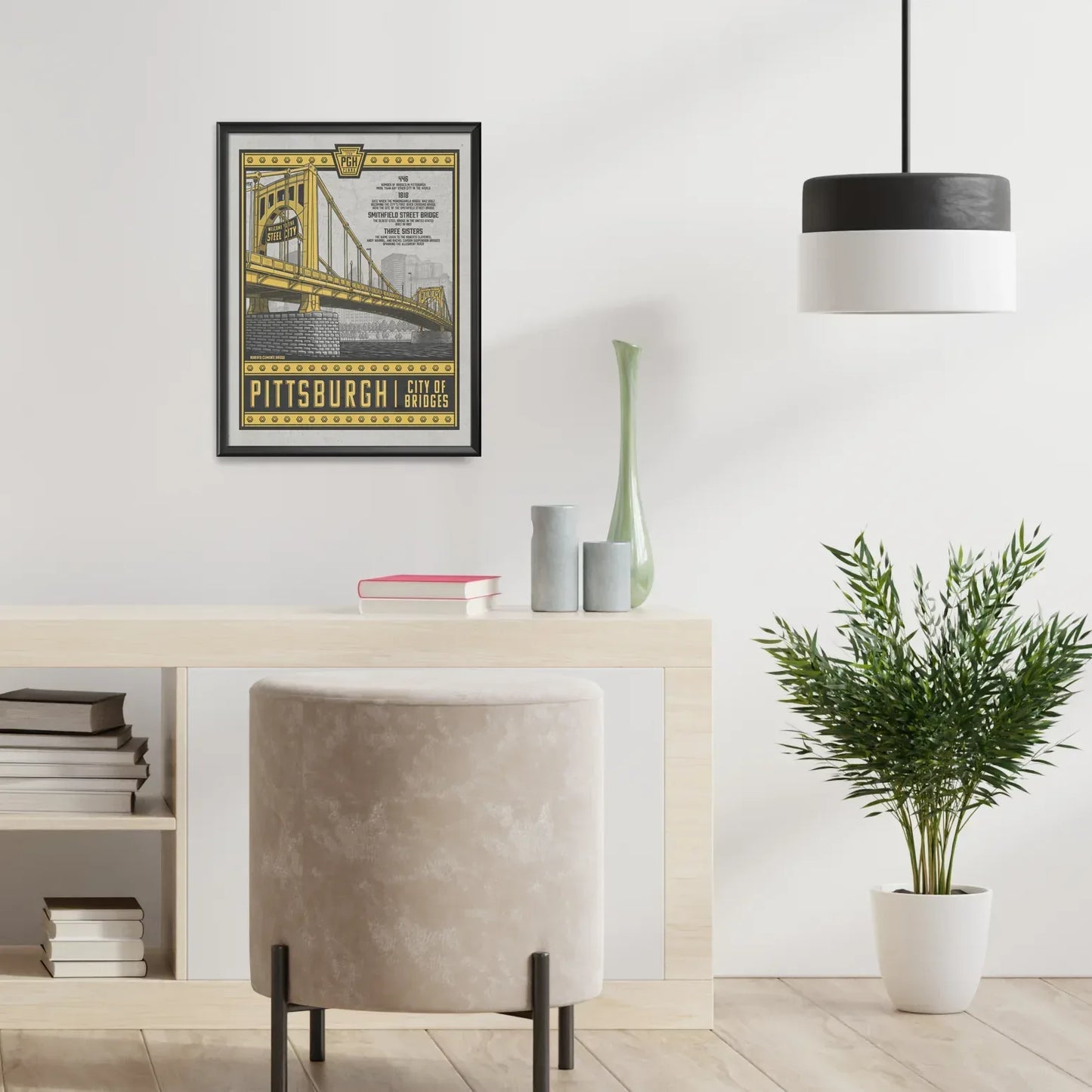 Pittsburgh City of Bridges Travel Poster Limited Edition Print - Nick Fasnacht Illustration & Design