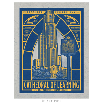 "Cathedral of Learning" University of Pittsburgh Limited Edition Print - Nick Fasnacht Illustration & Design