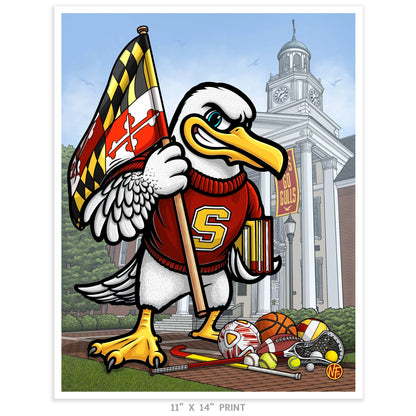 "Go Gulls!" Salisbury University Limited-Edition Print - Nick Fasnacht Illustration & Design