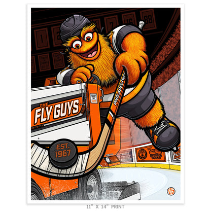 "The Fly Guys" Philadelphia Hockey Limited Edition Print - Nick Fasnacht Illustration & Design