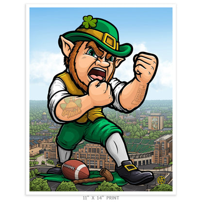 "Go Irish!" University of Notre Dame Limited Edition Print - Nick Fasnacht Illustration & Design
