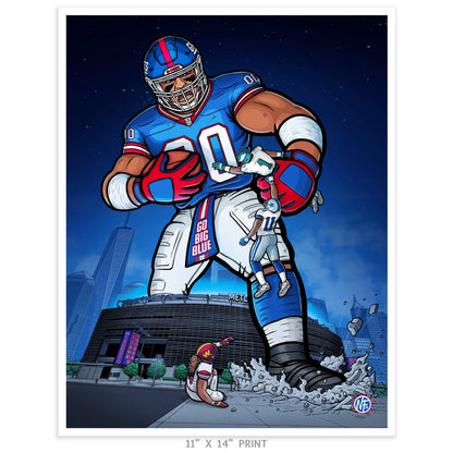 "Big Blue" New York Giants Football Limited Edition Print - Nick Fasnacht Illustration & Design