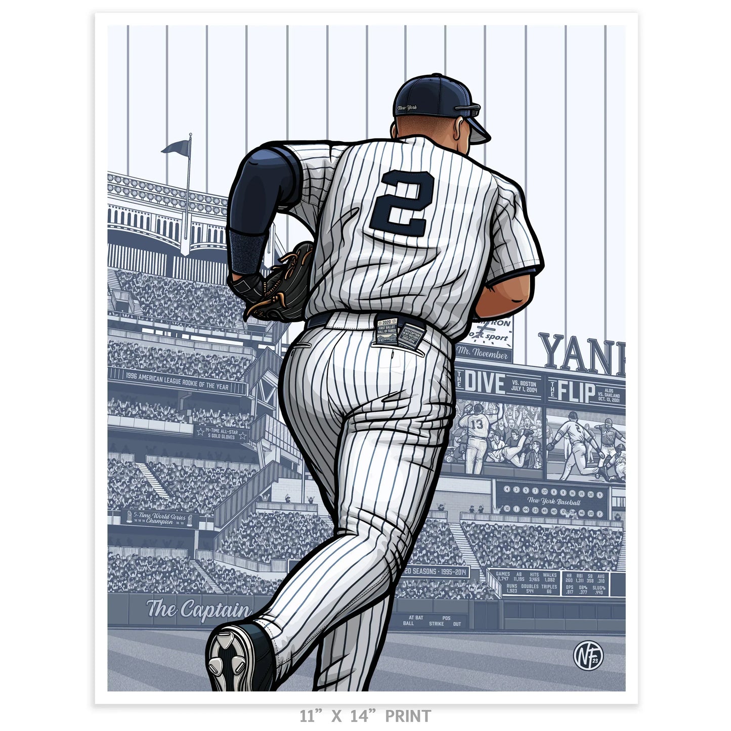 "The Captain" New York Yankees Baseball Limited Edition Print - Nick Fasnacht Illustration & Design