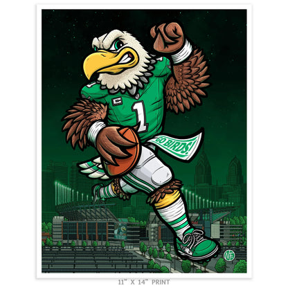 "Kelly Green" Philadelphia Eagles Football Limited Edition Print - Nick Fasnacht Illustration & Design