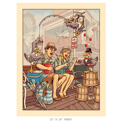 "Fry Fishing" Limited Edition Print - Nick Fasnacht Illustration & Design