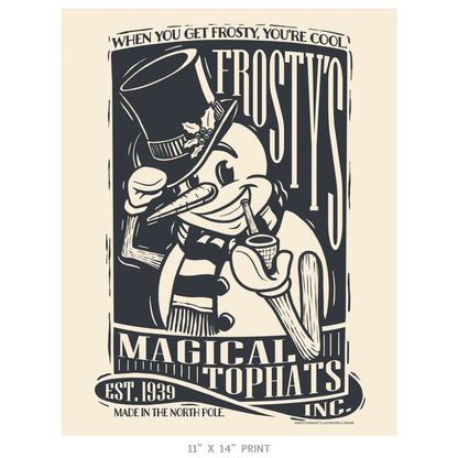 "Frosty's Magical Tophats, Inc." Christmas Print - Nick Fasnacht Illustration & Design