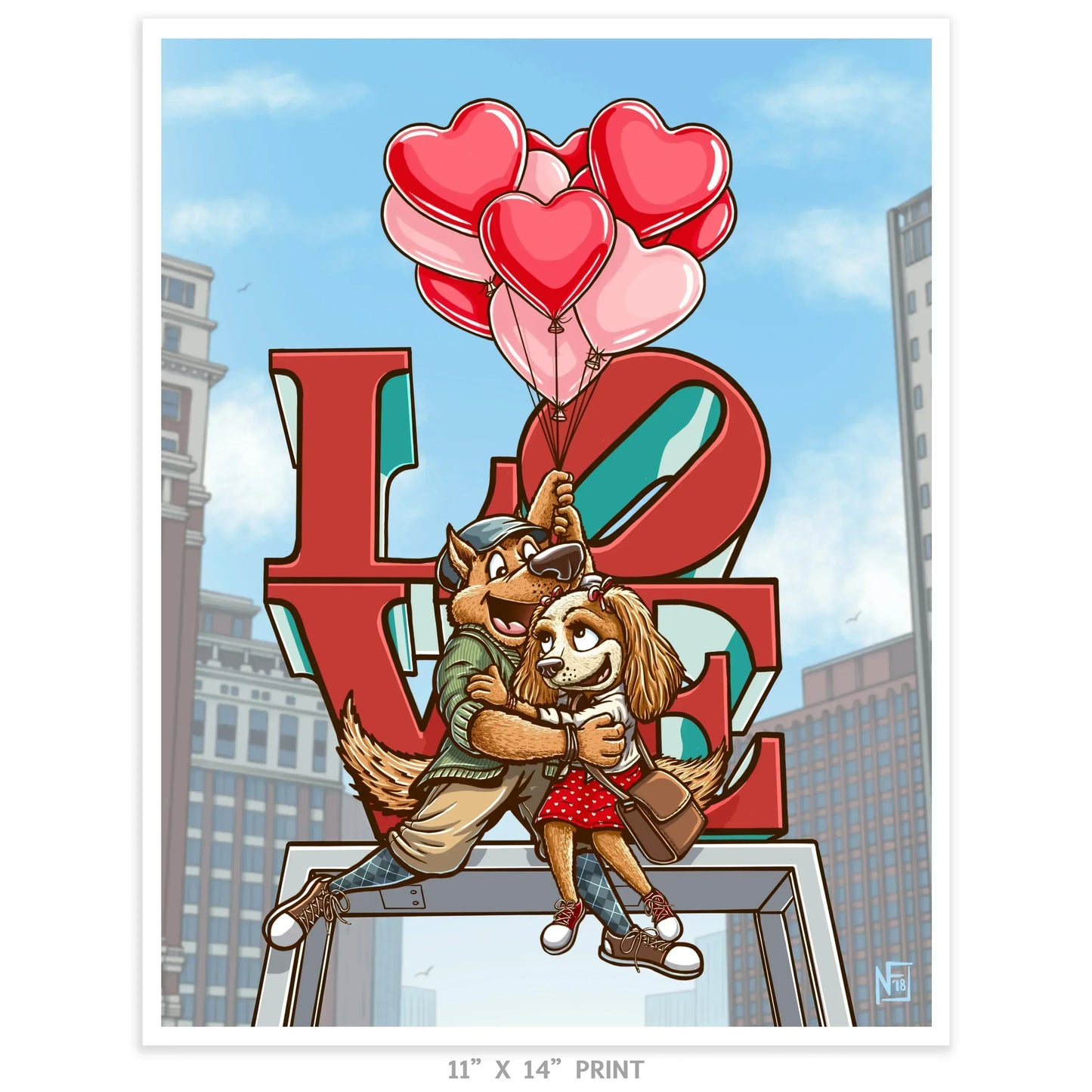 "Puppy Love" Limited Edition Print - Nick Fasnacht Illustration & Design