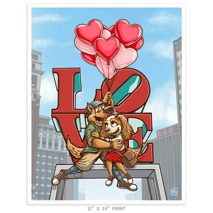 "Puppy Love" Limited Edition Print - Nick Fasnacht Illustration & Design