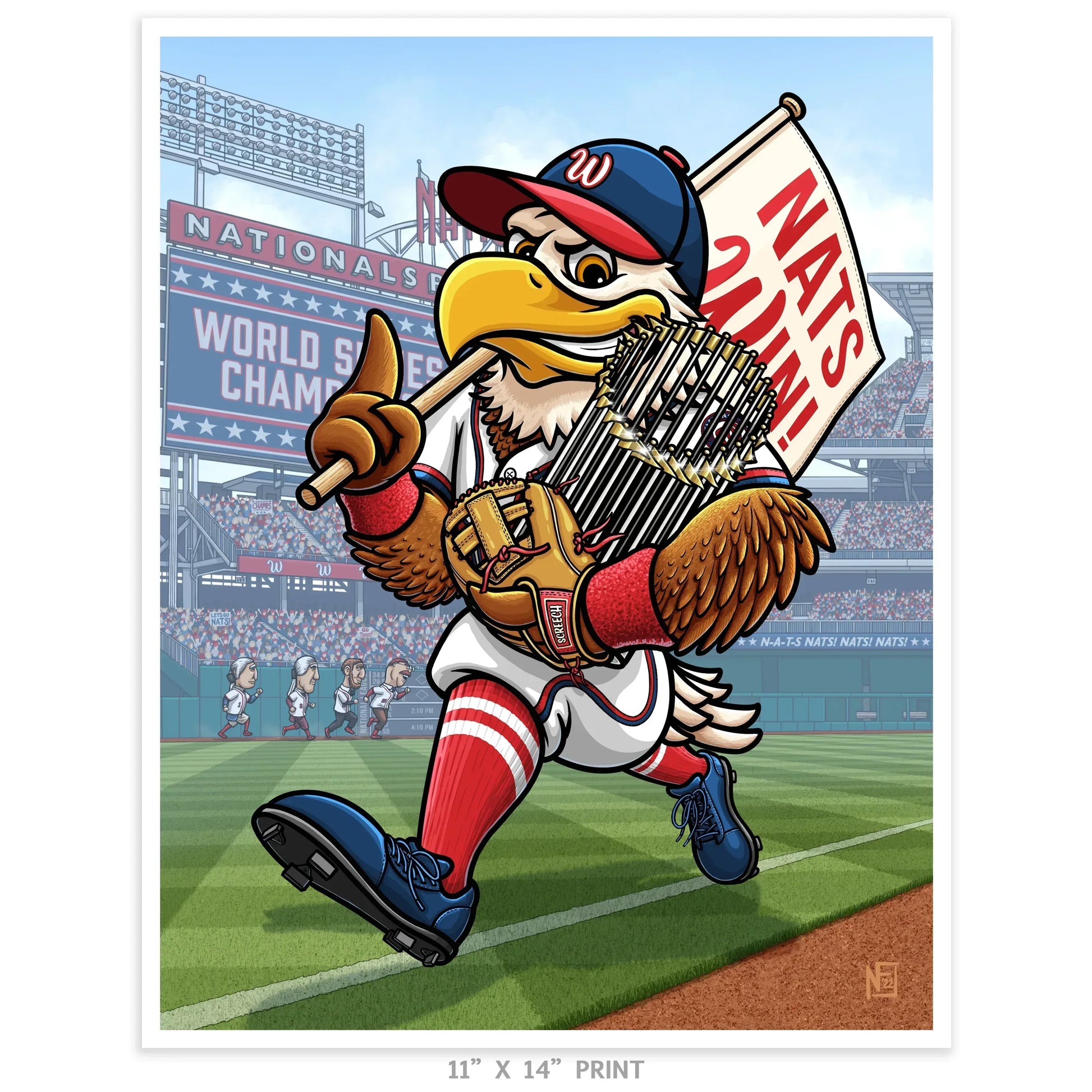 "NATS WIN!" Washington Nationals Limited Edition Print - Nick Fasnacht Illustration & Design