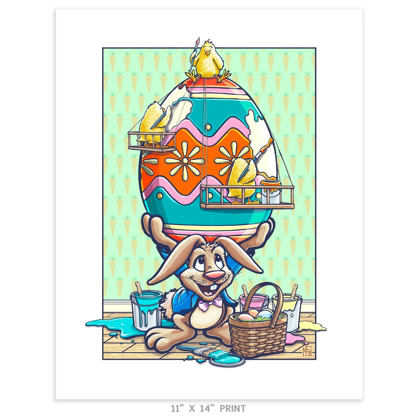 "Easter Egg Painters" Holiday Print - Nick Fasnacht Illustration & Design