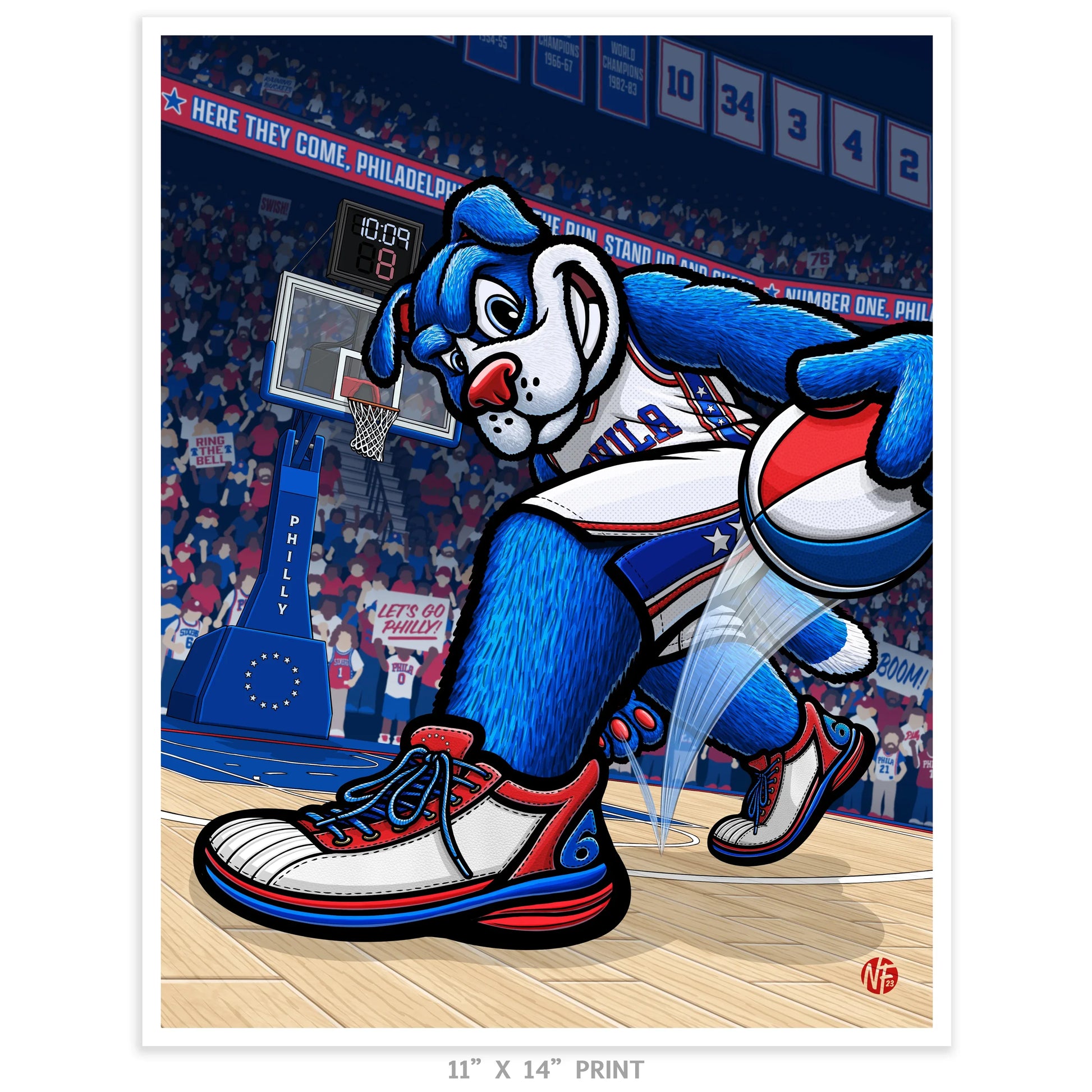 "Here They Come" Philadelphia Basketball Limited Edition Print - Nick Fasnacht Illustration & Design