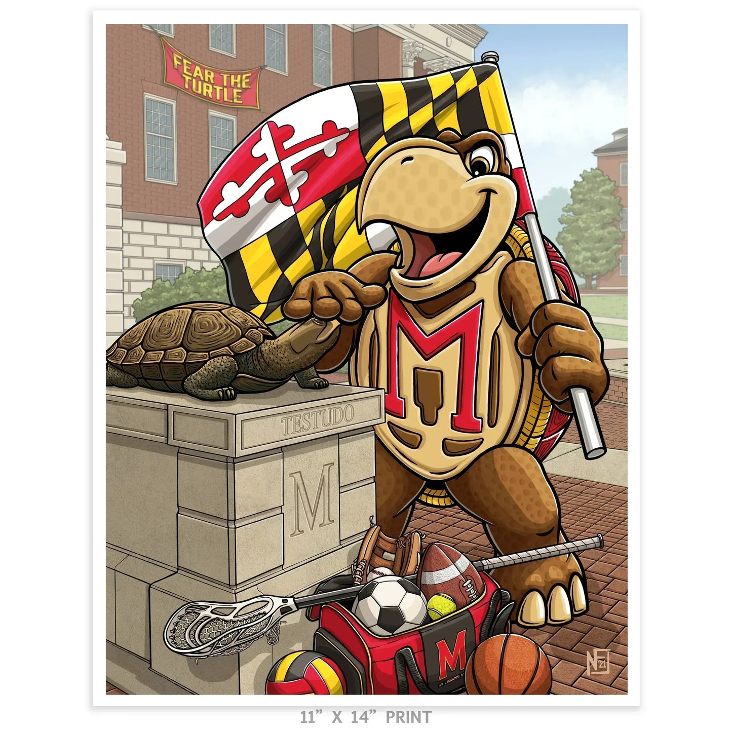 "Fear the Turtle" University of Maryland Limited Edition Print - Nick Fasnacht Illustration & Design