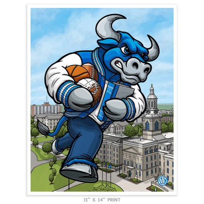 "The Bulls" University at Buffalo Limited Edition Print - Nick Fasnacht Illustration & Design