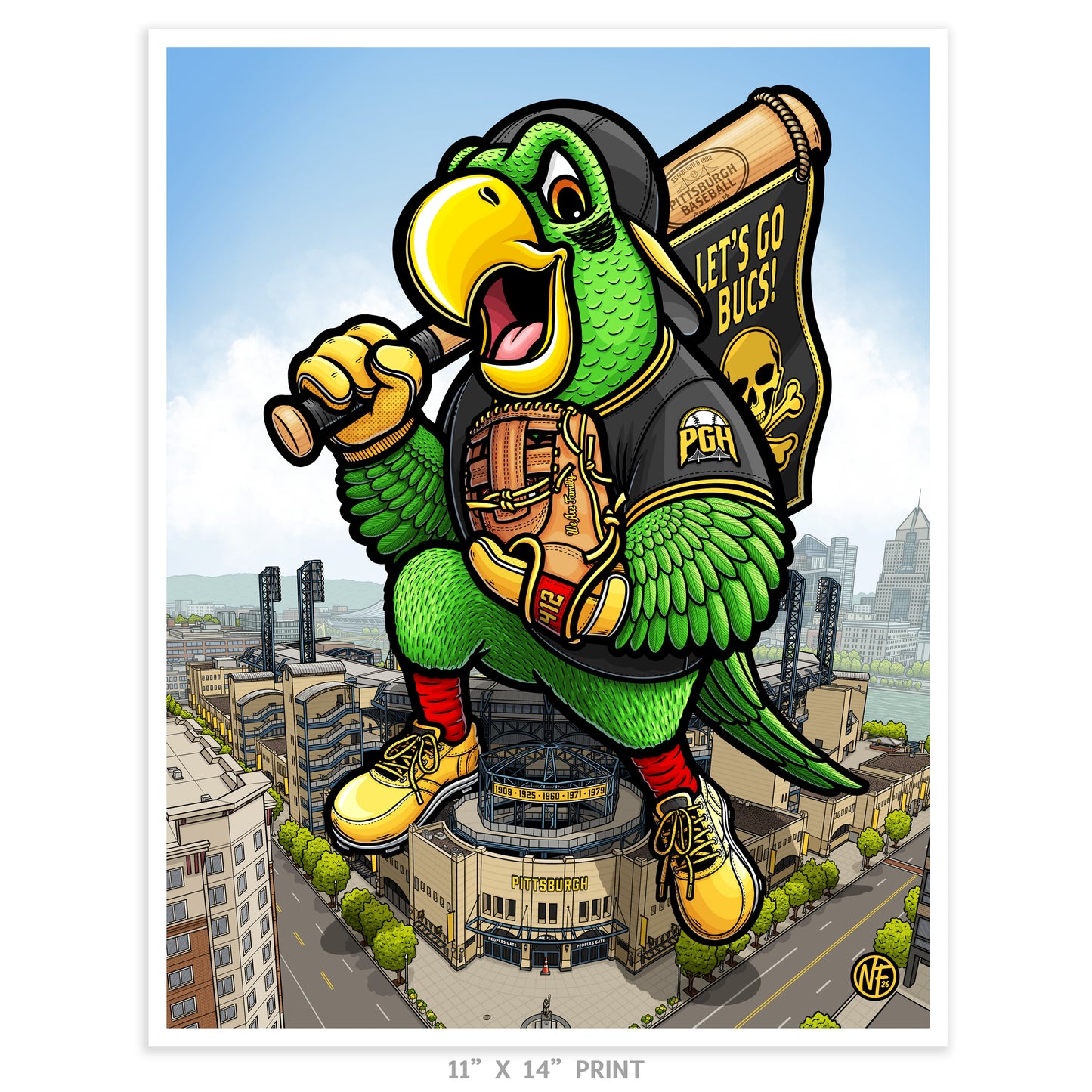 "Let's Go Bucs!" Pittsburgh Baseball Limited Edition Print