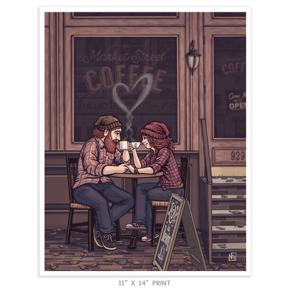 "Coffee Love" Limited Edition Print - Nick Fasnacht Illustration & Design