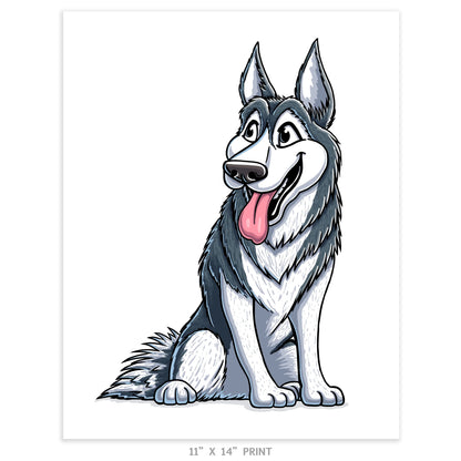 "Husky" Siberian Husky Limited Edition Print - Nick Fasnacht Illustration & Design