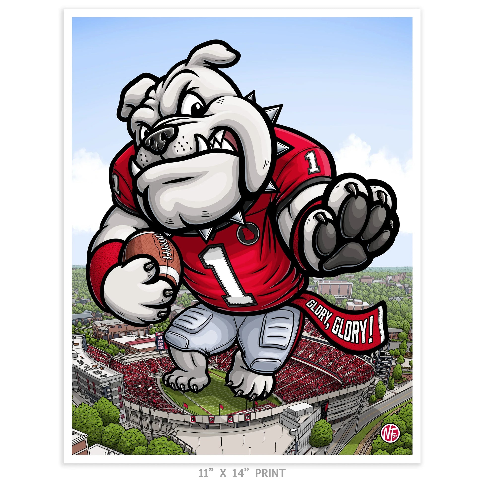 "Glory, Glory!" Georgia Football Limited Edition Print - Nick Fasnacht Illustration & Design