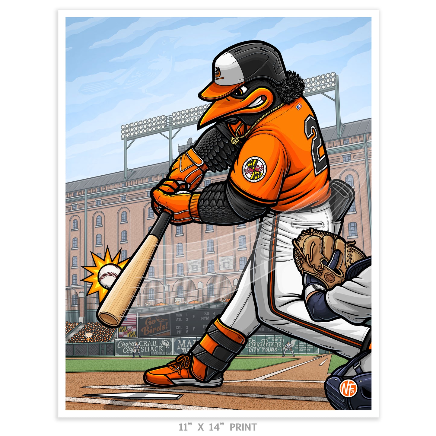 "Going, Going, Gunn!" Baltimore Baseball Limited Edition Print
