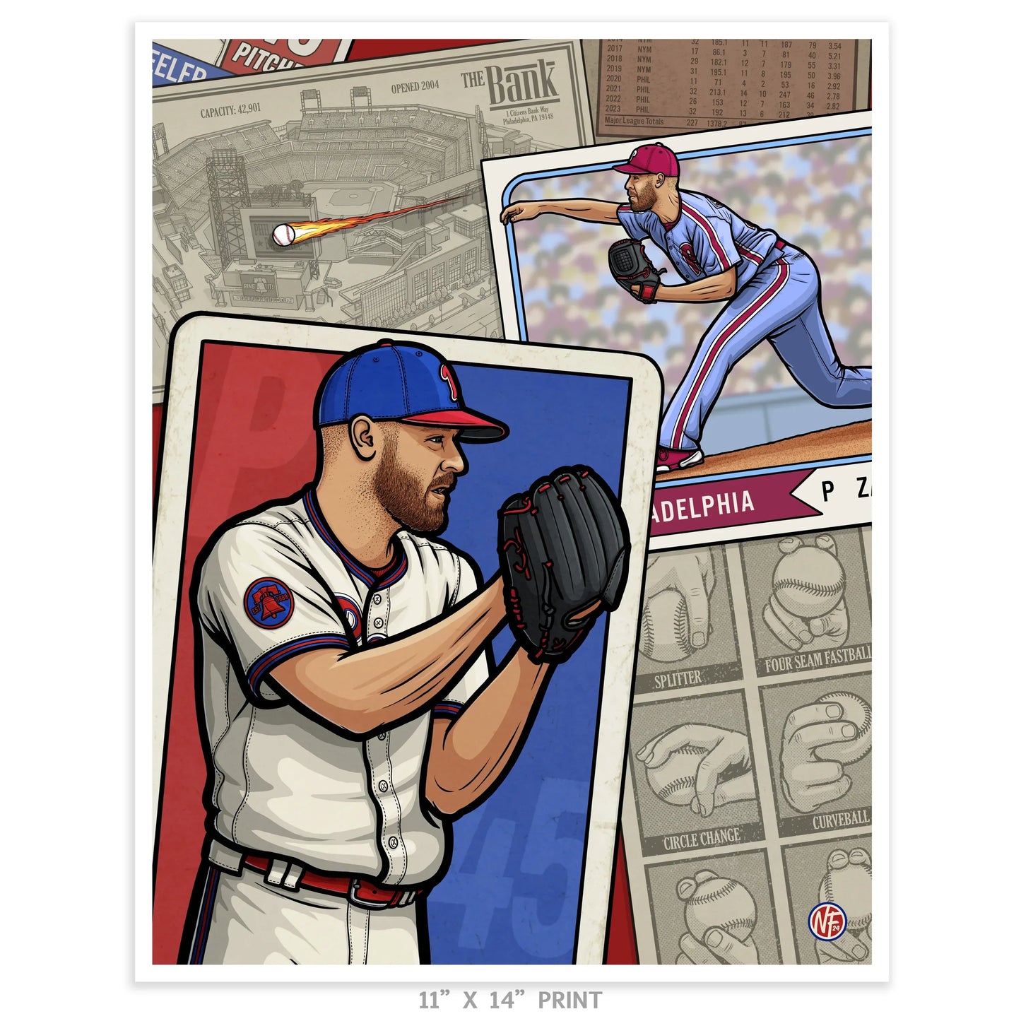 "Ace" Philadelphia Phillies Limited Edition Print - Nick Fasnacht Illustration & Design