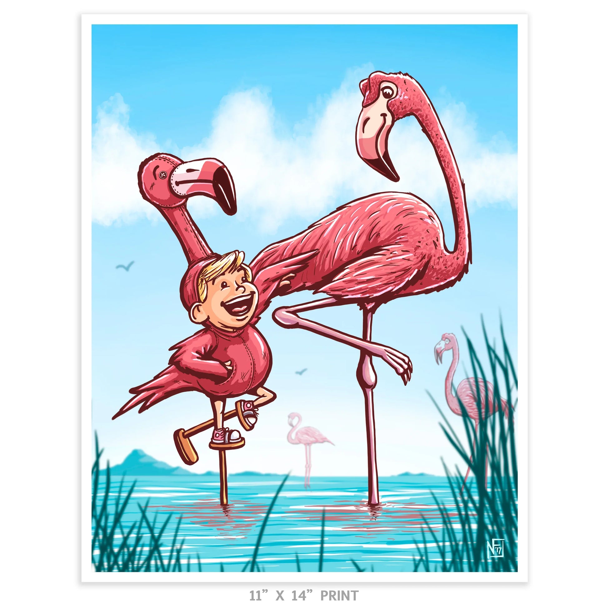 "Flamingo Imposter" Limited Edition Print - Nick Fasnacht Illustration & Design