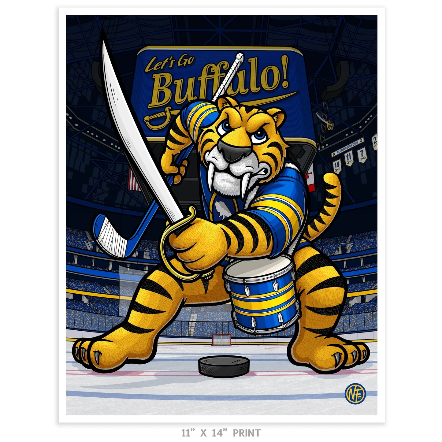 "Let's Go Buffalo!" Buffalo Hockey Print - Nick Fasnacht Illustration & Design