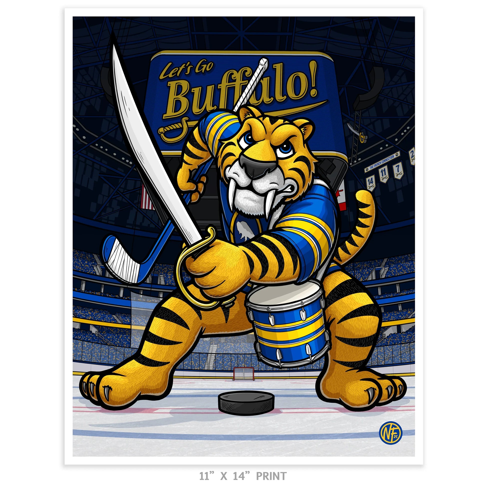 "Let's Go Buffalo!" Buffalo Hockey Print - Nick Fasnacht Illustration & Design