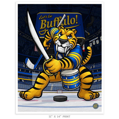 "Let's Go Buffalo!" Buffalo Hockey Print - Nick Fasnacht Illustration & Design