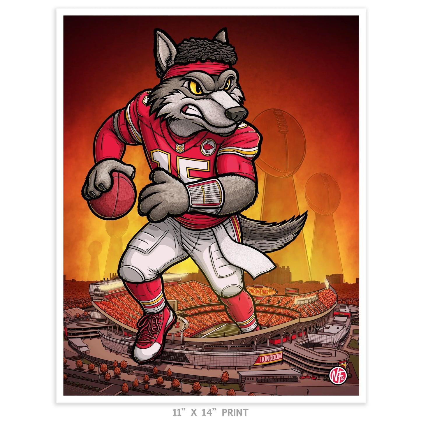 "The Kingdom" Kansas City Football Print - Nick Fasnacht Illustration & Design