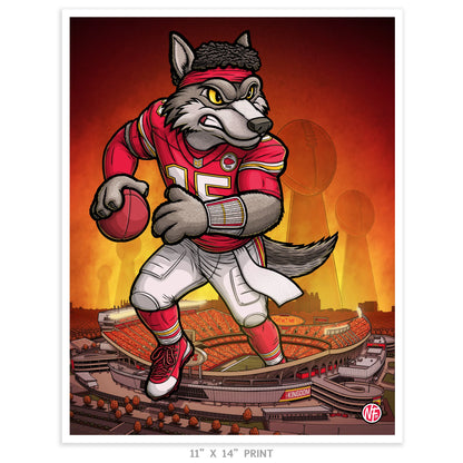 "The Kingdom" Kansas City Football Print - Nick Fasnacht Illustration & Design