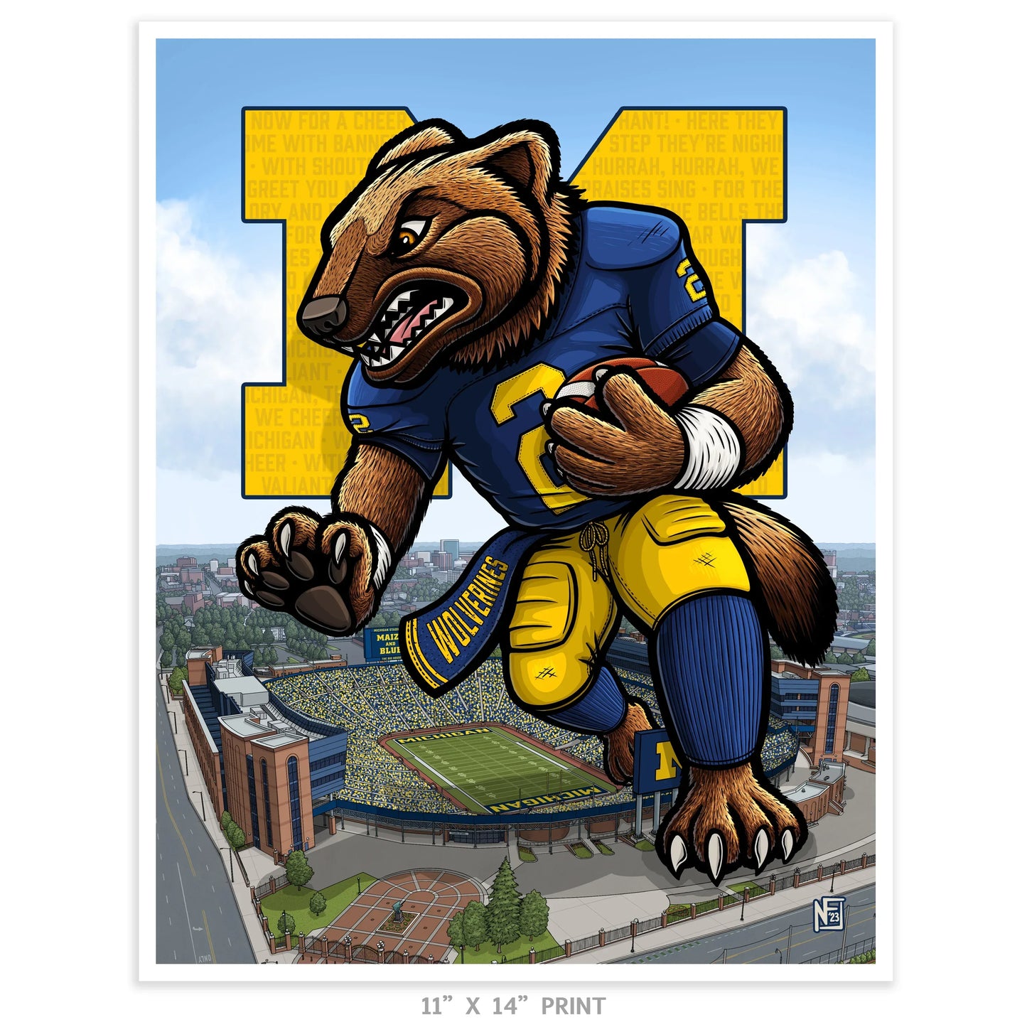 "The Victors" University of Michigan Limited Edition Print - Nick Fasnacht Illustration & Design