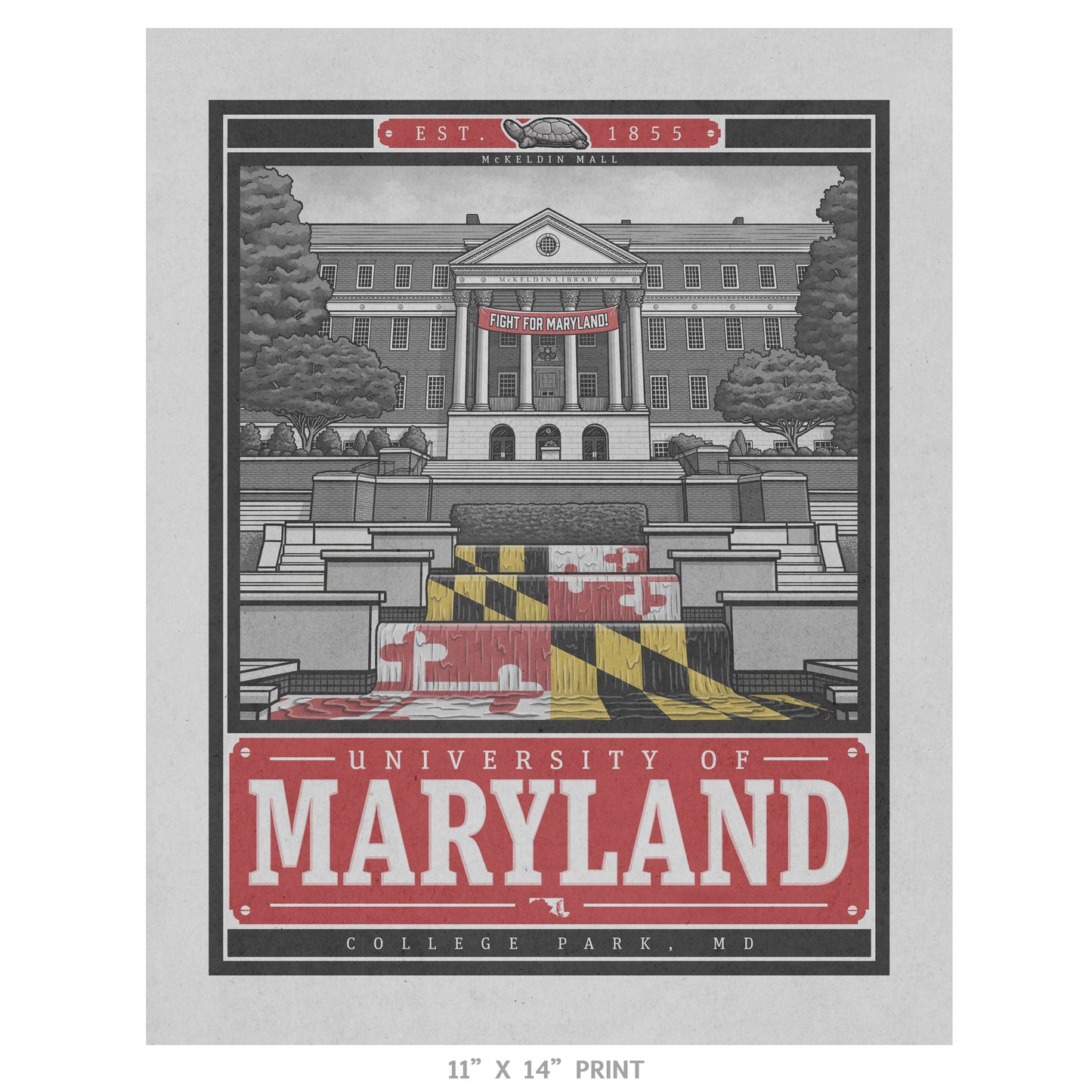 "McKeldin Mall" Maryland Limited Edition Print