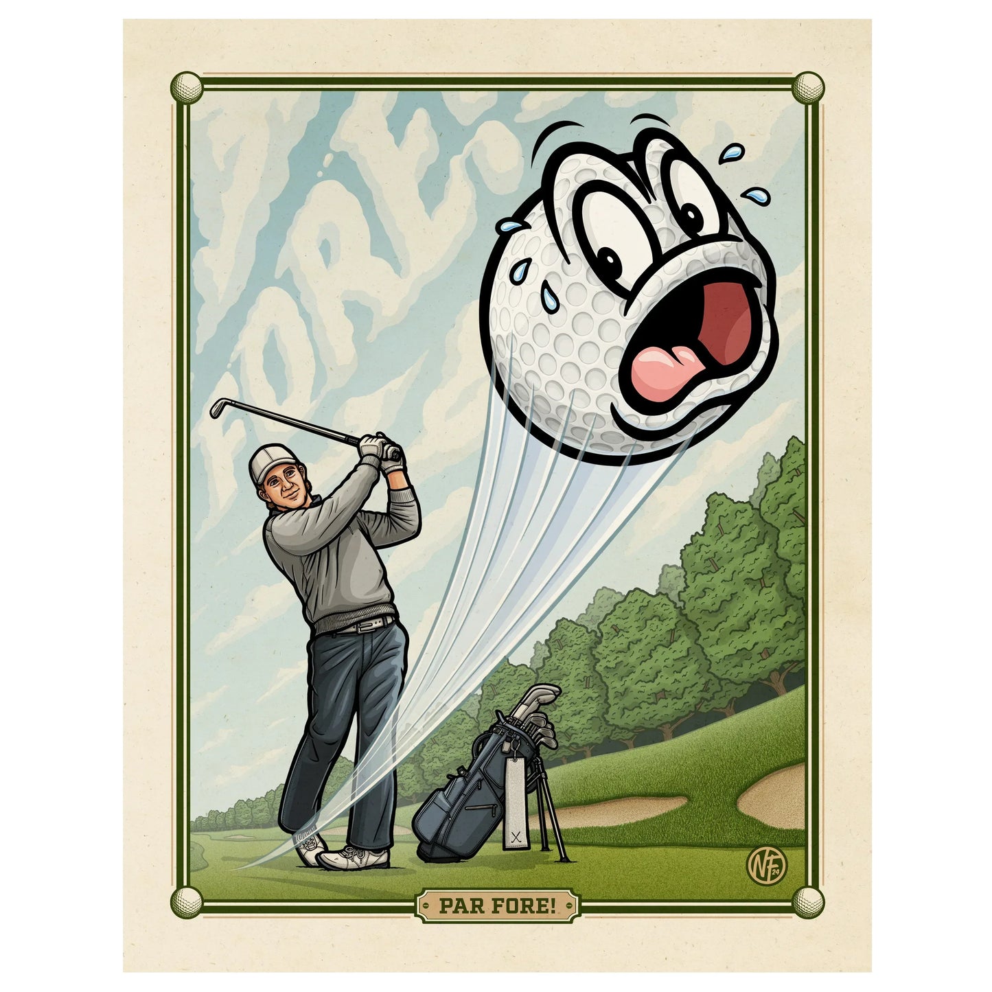 "Par FORE!" Golf Limited Edition Print - Nick Fasnacht Illustration & Design