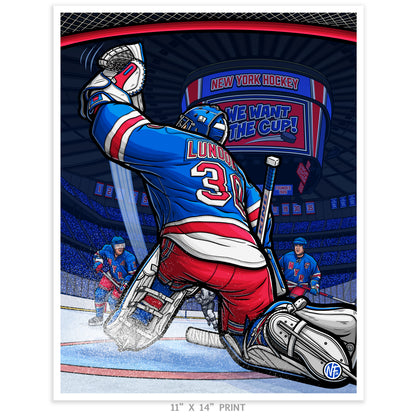 "We Want The Cup!" New York Hockey Print