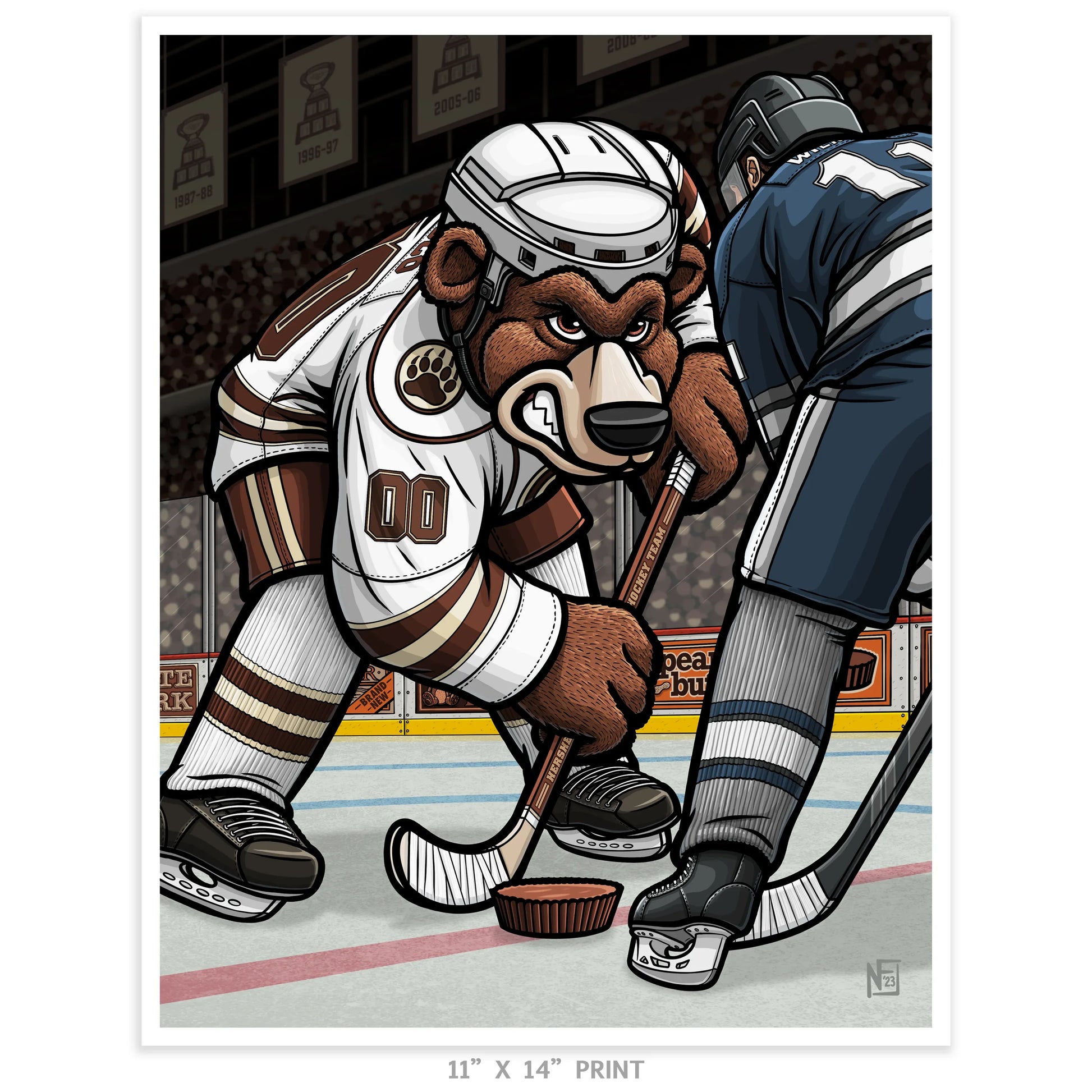 "Fight for the Cup" Hershey Bears Limited Edition Print - Nick Fasnacht Illustration & Design