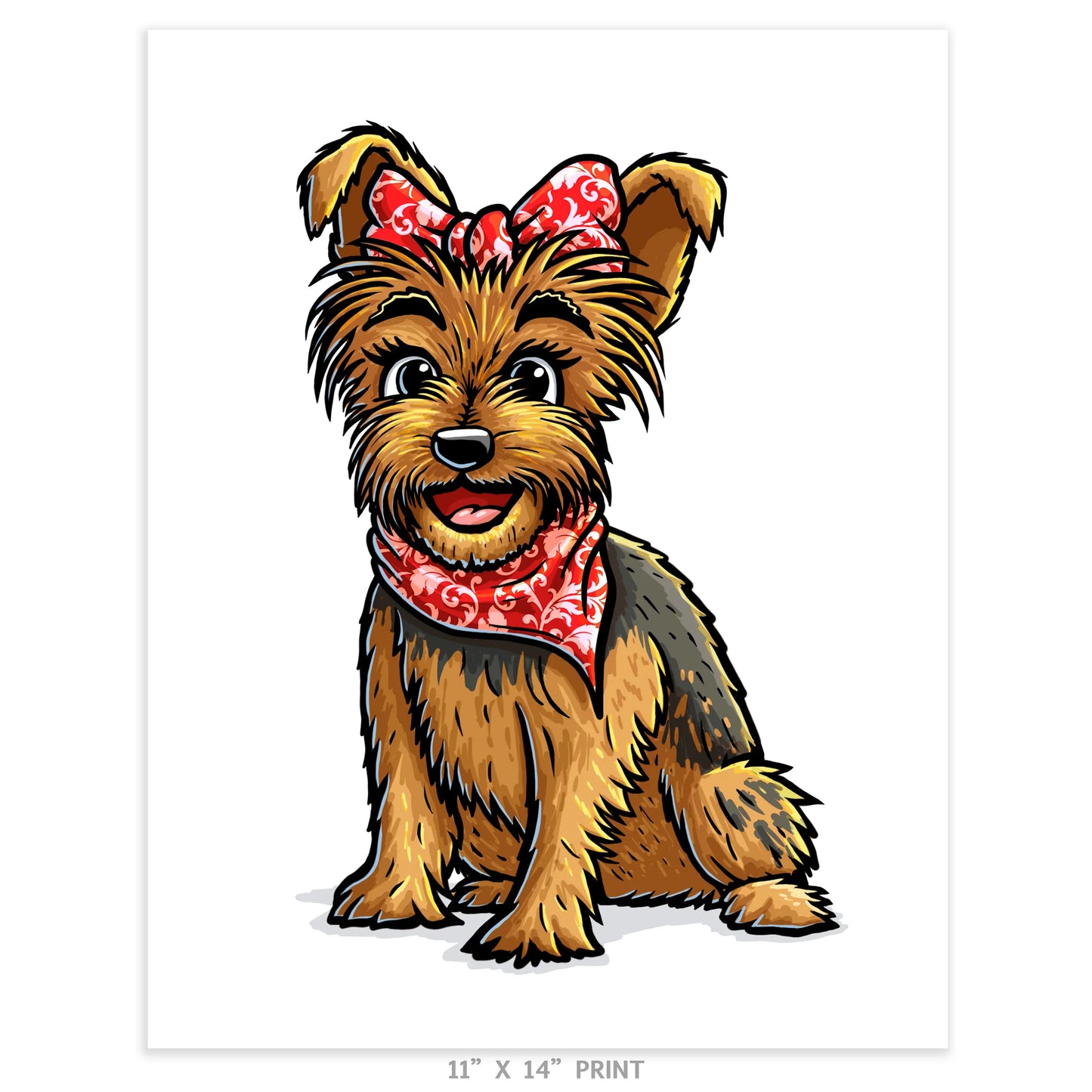 "Yorkie" Yorkshire Terrier Limited Edition Print - Nick Fasnacht Illustration & Design