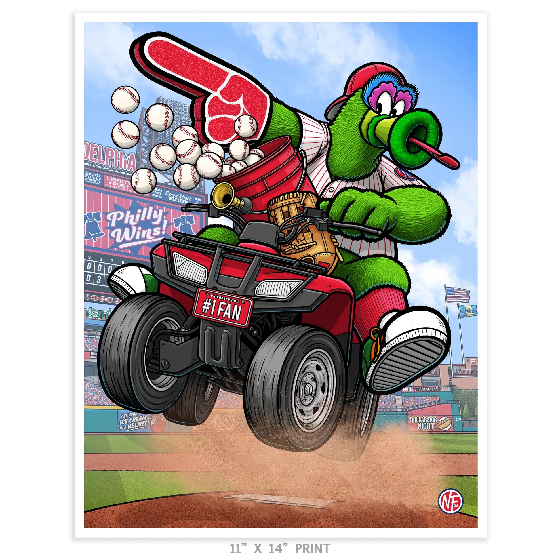 "#1 Fan" Philadelphia Baseball Print - Nick Fasnacht Illustration & Design