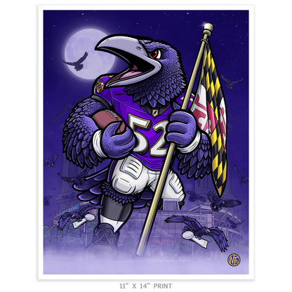 "Flock" Baltimore Ravens Limited Edition Print - Nick Fasnacht Illustration & Design