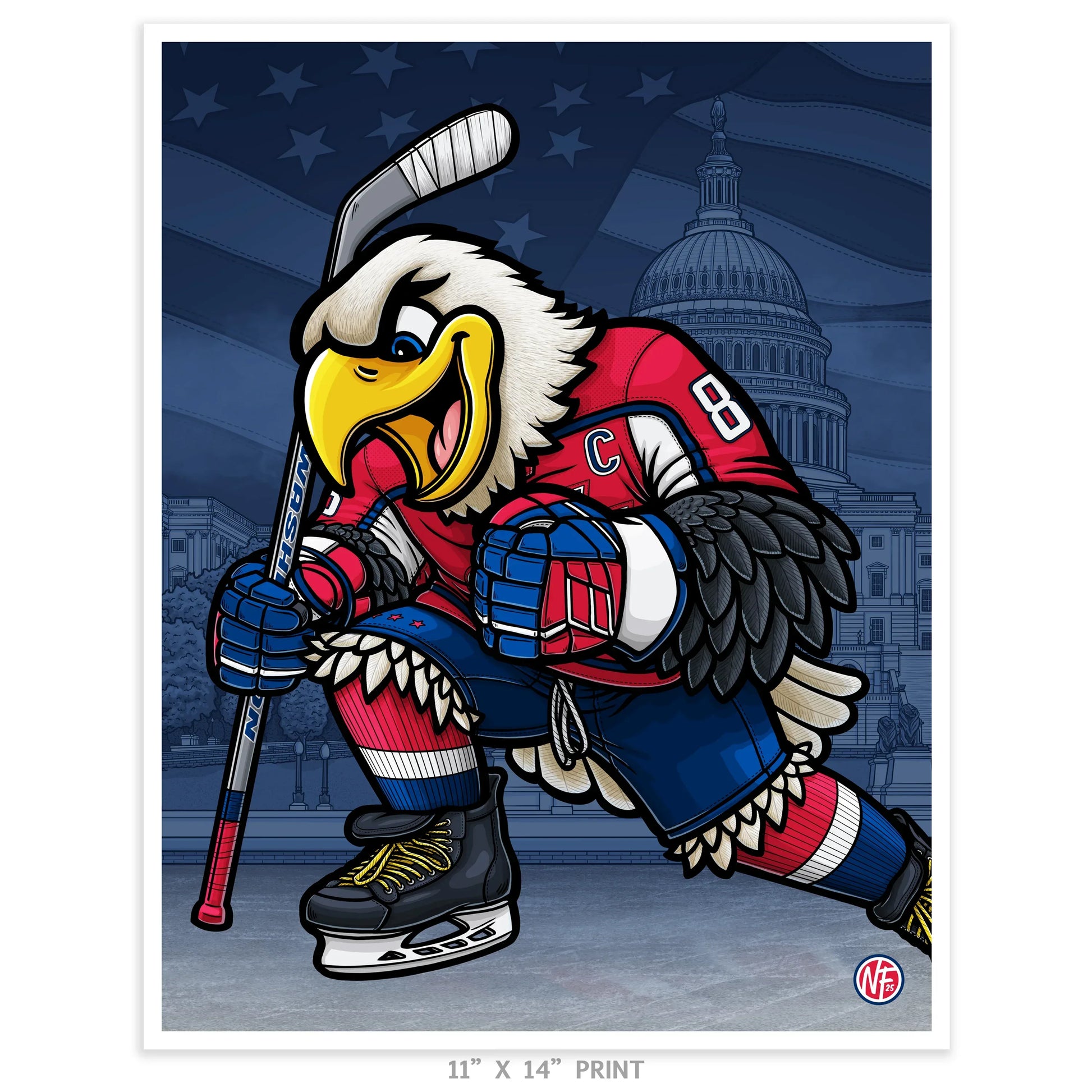 "8" Washington Hockey Print - Nick Fasnacht Illustration & Design