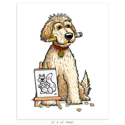 "Golden Doodler" Golden Doodle Limited Edition Print - Nick Fasnacht Illustration & Design