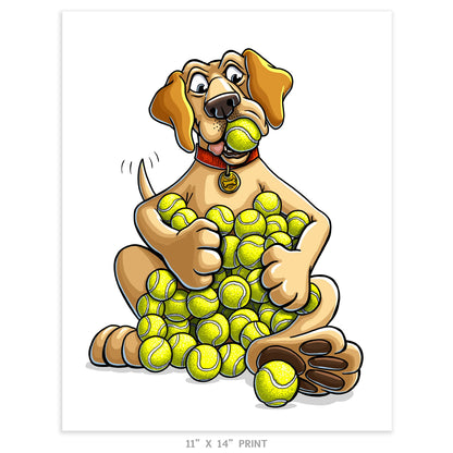 "Fetch" Yellow Lab Limited Edition Print - Nick Fasnacht Illustration & Design