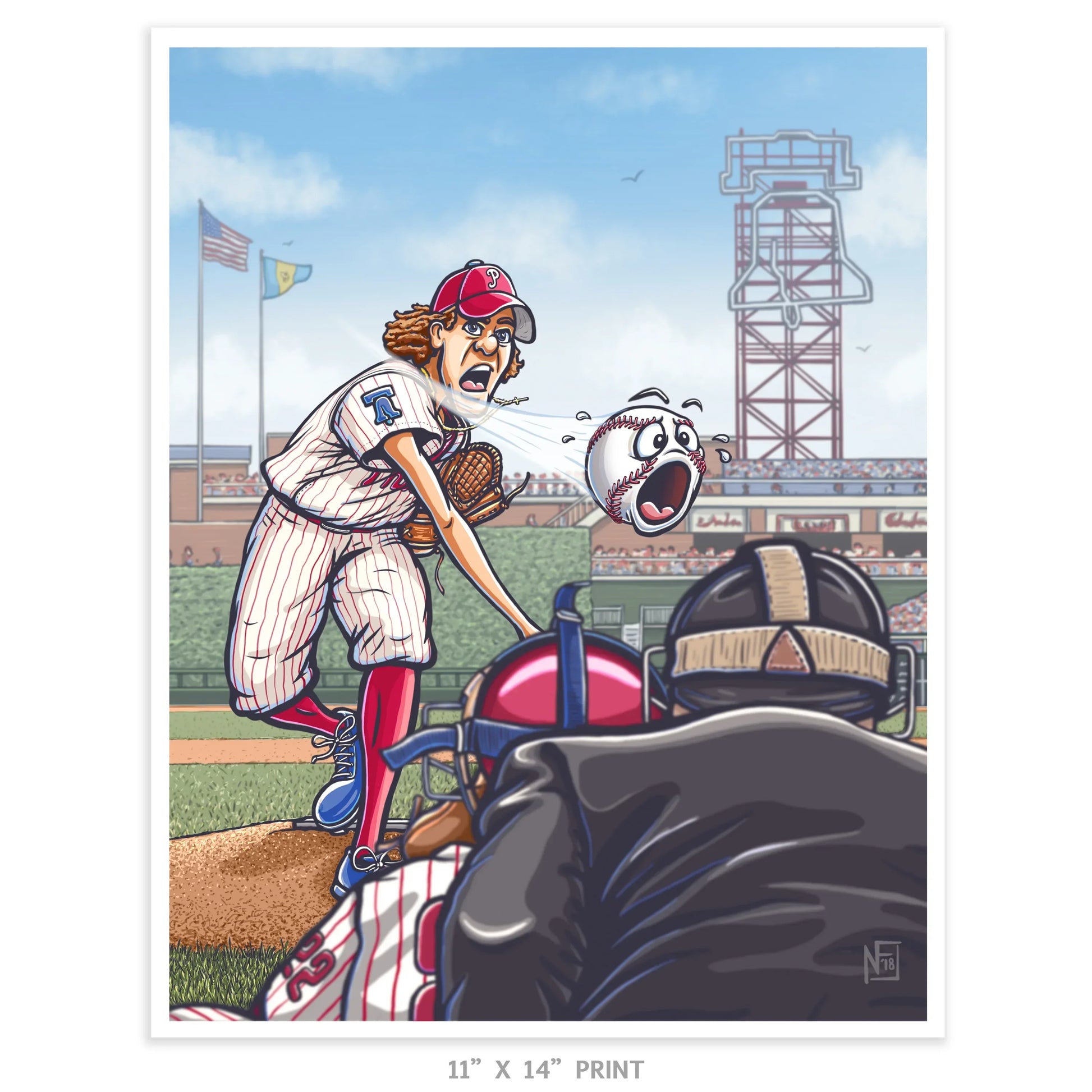 "Phillies" Baseball Limited Edition Print - Nick Fasnacht Illustration & Design