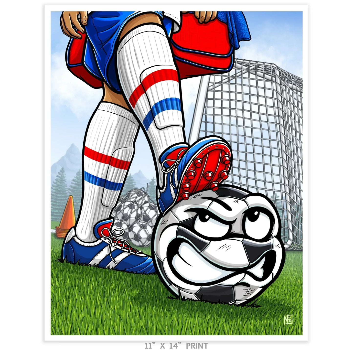"Kicked Off" Soccer Limited Edition Print - Nick Fasnacht Illustration & Design