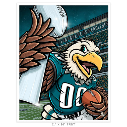 "E.A.G.L.E.S...EAGLES!" Philadelphia Football Limited Edition Print - Nick Fasnacht Illustration & Design